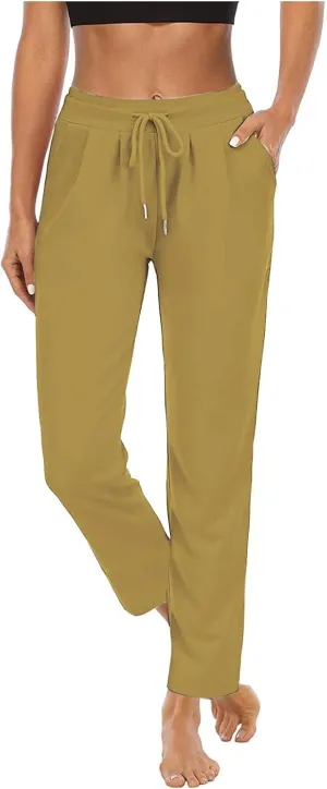 Women's Pants Drawstring High Waist Pants Workout Yoga Pants Hiking Pants Casual Sweatpants Trouser Pockets