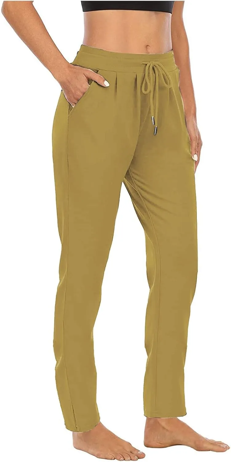Women's Pants Drawstring High Waist Pants Workout Yoga Pants Hiking Pants Casual Sweatpants Trouser Pockets