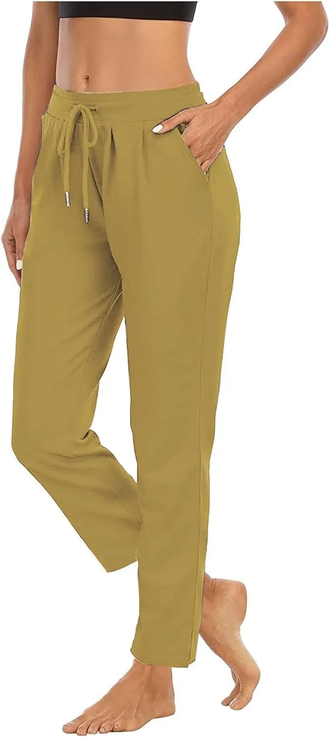 Women's Pants Drawstring High Waist Pants Workout Yoga Pants Hiking Pants Casual Sweatpants Trouser Pockets