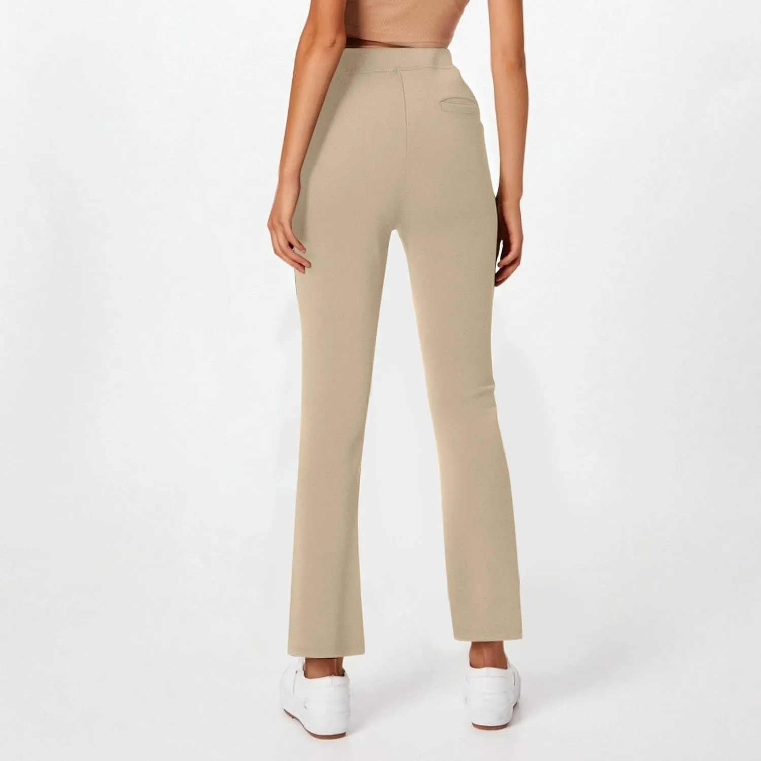 Women's Pants for Work High Waist Dress Pants Business Casual Stretch Wide Leg Flare Yoga Trousers with Pockets