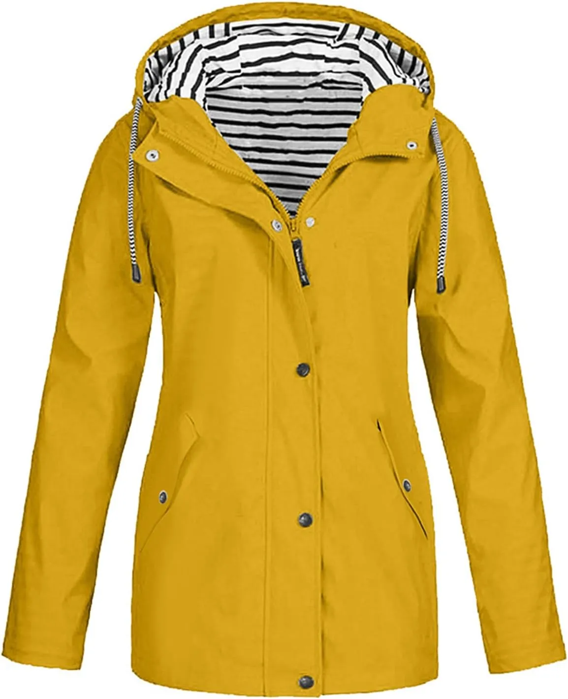 Womens Rain Jacket with Hood Raincoat Windbreaker Waterproof Long Hooded Trench Coats Spring Jackets for Women