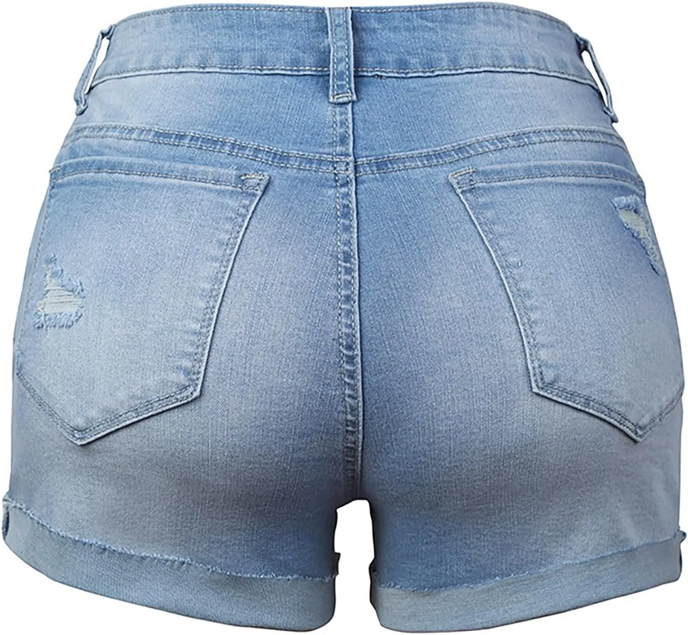 Womens Ripped Denim Skirts Mid Rise Casual Stretch Trendy Baggy Lady Summer Baggy Button Fly Relaxed Fit Jean Shorts