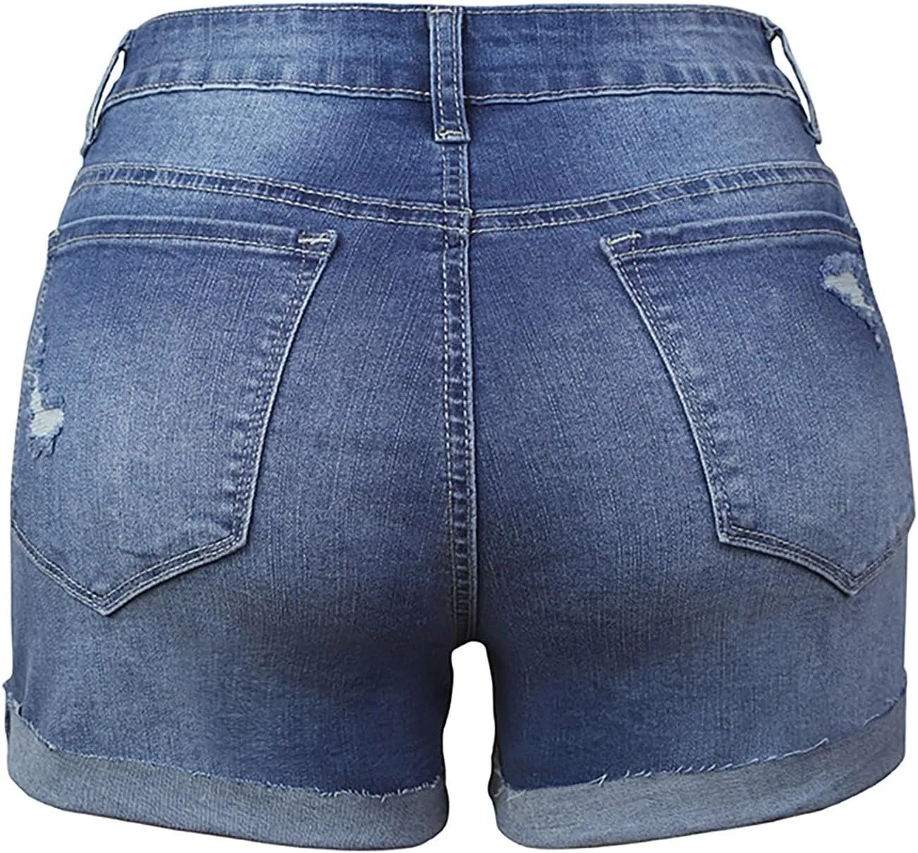 Womens Ripped Denim Skirts Mid Rise Casual Stretch Trendy Baggy Lady Summer Baggy Button Fly Relaxed Fit Jean Shorts