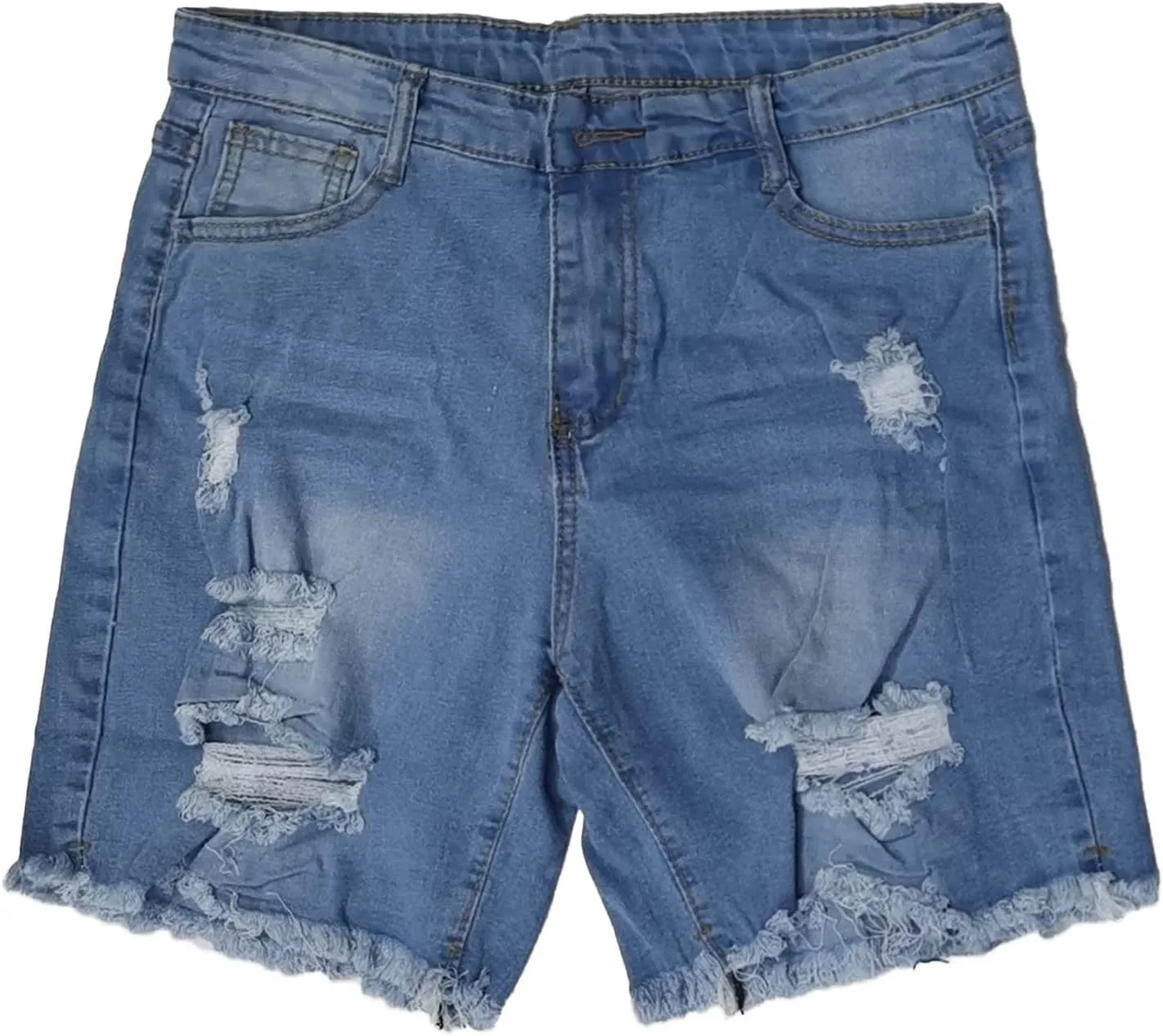 Womens Ripped Jean Shorts High Waisted Stretch Distressed Raw Hem Trendy 2025 Casual Denim Bermuda Shorts Baggy Jorts