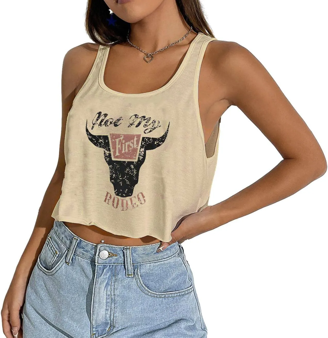 Womens Sexy Crop Tops Loose Fit Cropped Tank Tops for Teen Girls