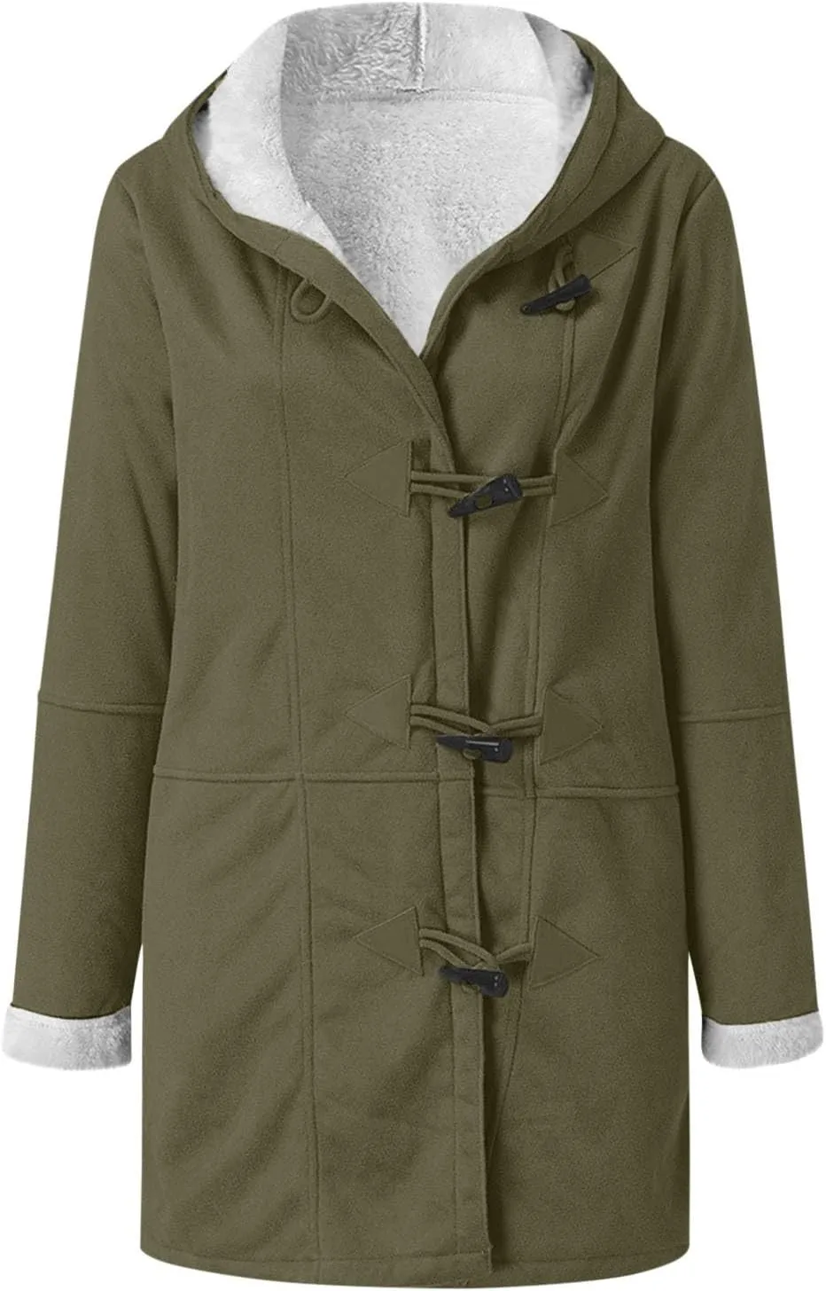 Womens Sherpa Lined Jackets Plus Size Winter Coats Faux Suede Pea Coat Warm Fleece Parka Outerwear