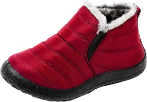 Womens Snow Boots Size 10 Winter Boots for Women Waterproof Wide Tall Women's Black Leather Winter Boots Womens Slip on Walking Snow Shoes Botas TRmicas Para Mujer Sport