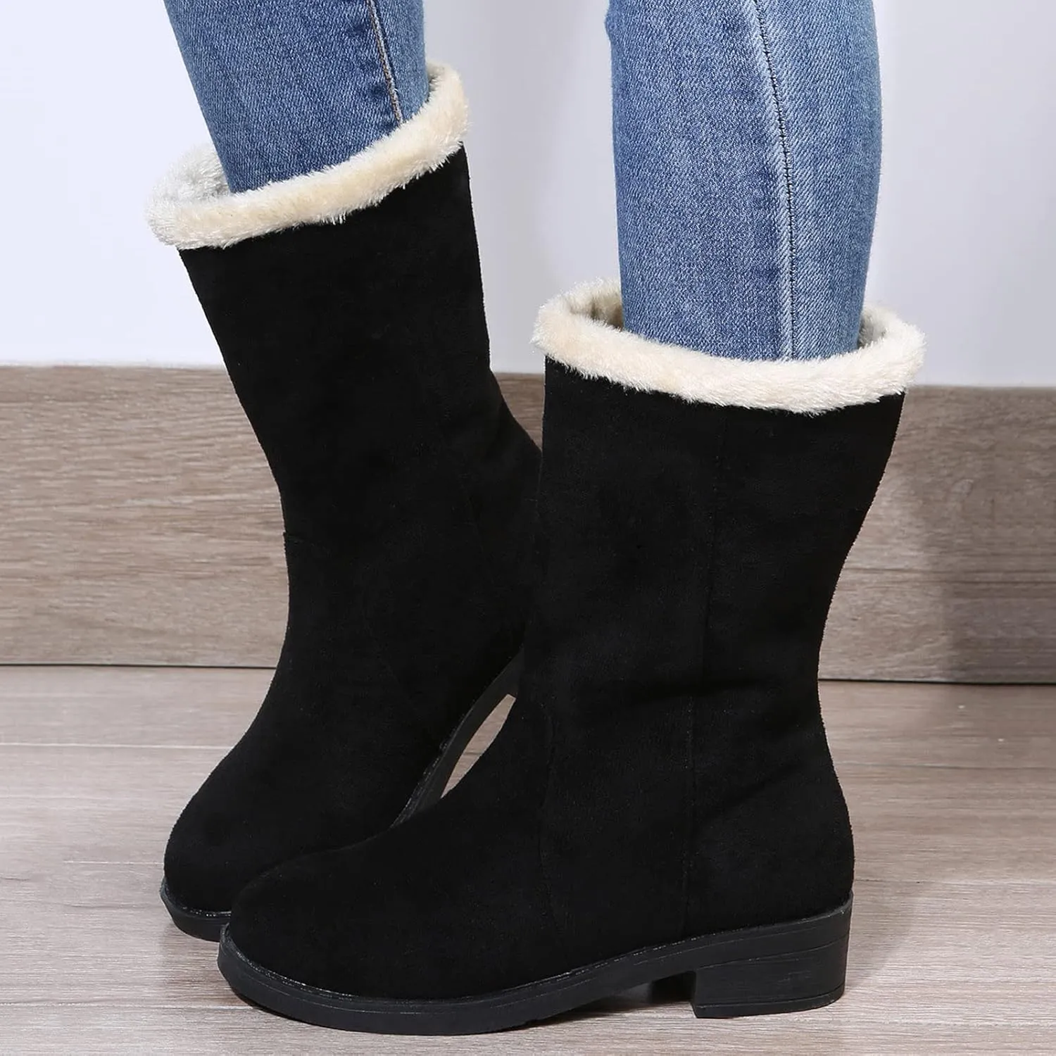 Women's Snow Boots Slip on Womens Insulated Waterproof Winter Snow Boots Cute Winter Boots for Women 2023 Wide Snow Boots for Women Wide Width Botas De Trabajo Para Mujeres Contra El Agua