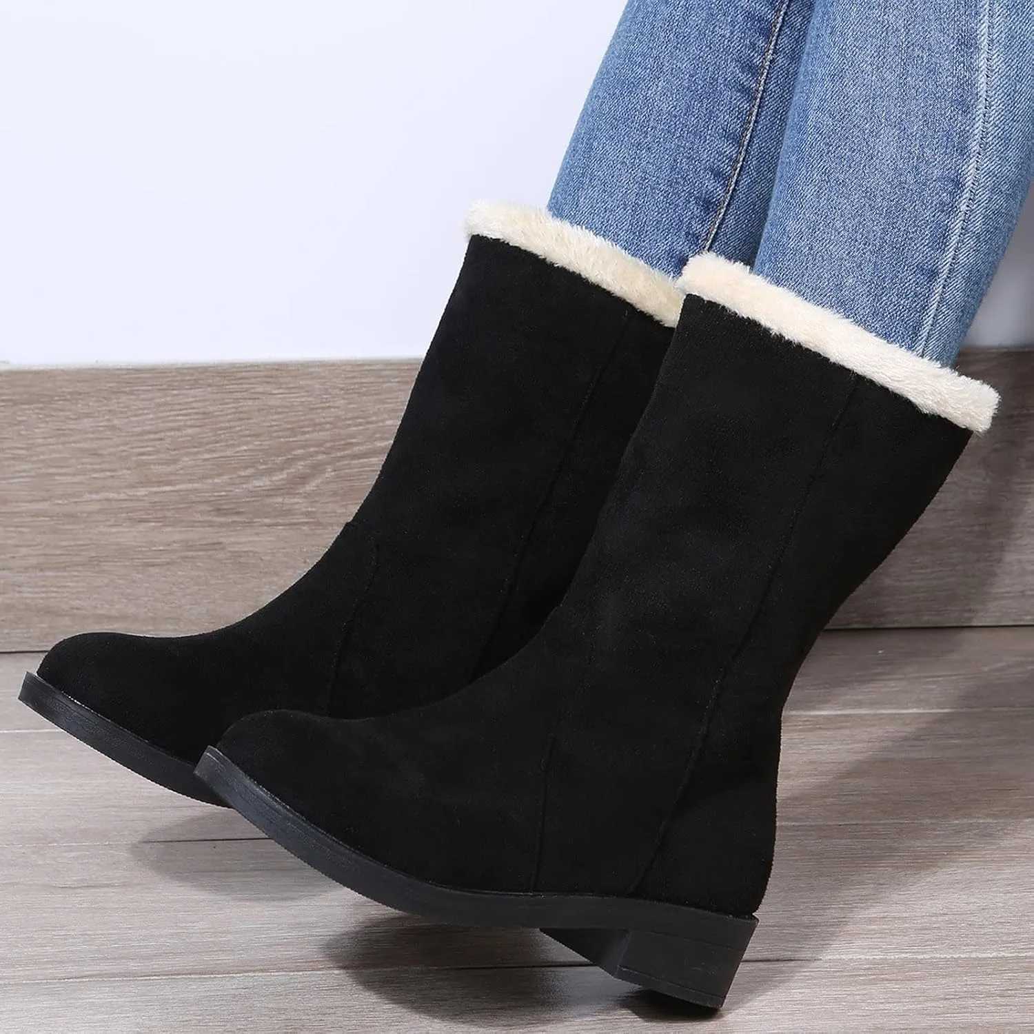 Women's Snow Boots Slip on Womens Insulated Waterproof Winter Snow Boots Cute Winter Boots for Women 2023 Wide Snow Boots for Women Wide Width Botas De Trabajo Para Mujeres Contra El Agua