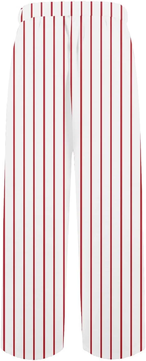Womens Striped Palazzo Pants High Waisted Adjustable Tie Knot Flowy Trousers Casual Loose Lounge Pant with Pockets