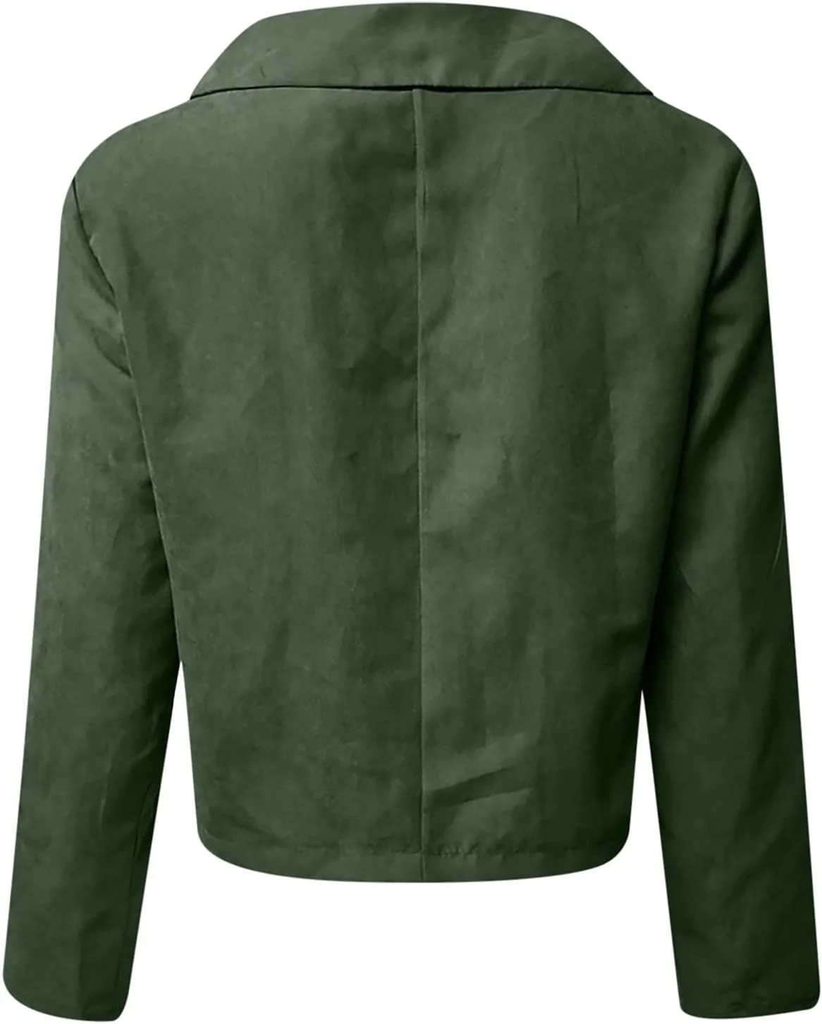 Women's Suede Cropped Jacket Faux Leather Jacket Women Vintage Coats Zip Up Motorcycle Jacket Open Front Cardigan Coat