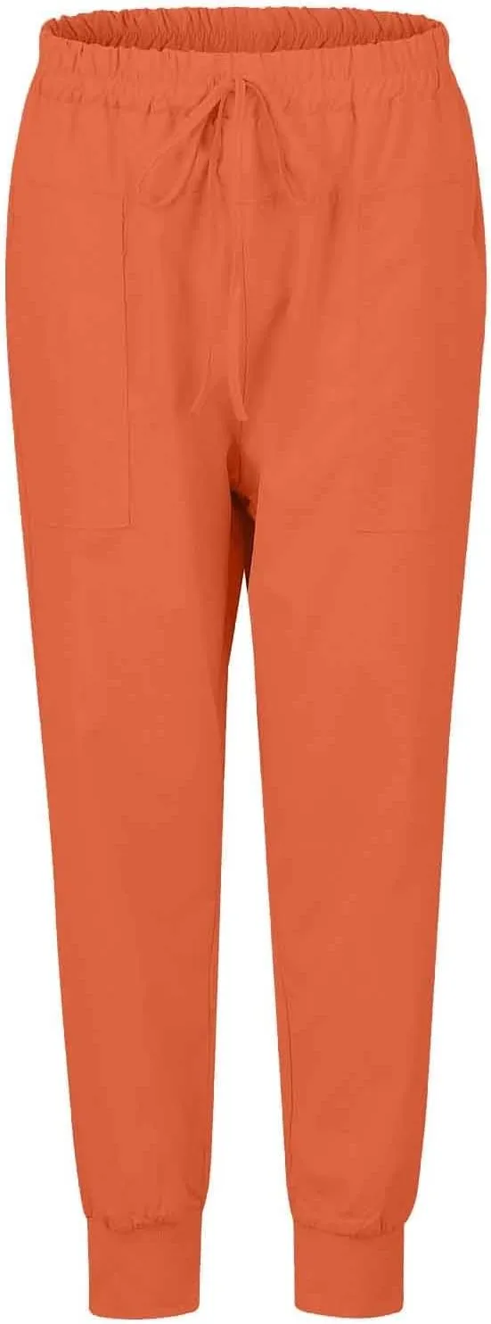 Womens Summer Boho Business Casual Smocked 2025 High Waisted Solid Color Cargo Summer Elephant Pants with Pockets