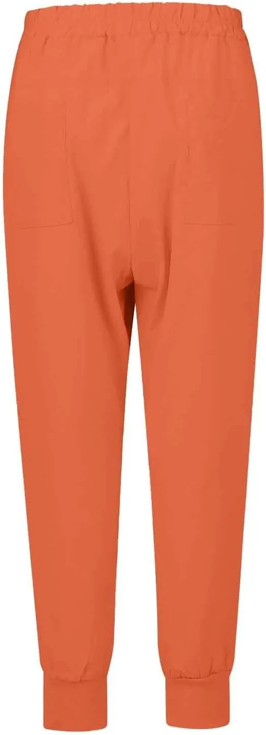 Womens Summer Boho Business Casual Smocked 2025 High Waisted Solid Color Cargo Summer Elephant Pants with Pockets