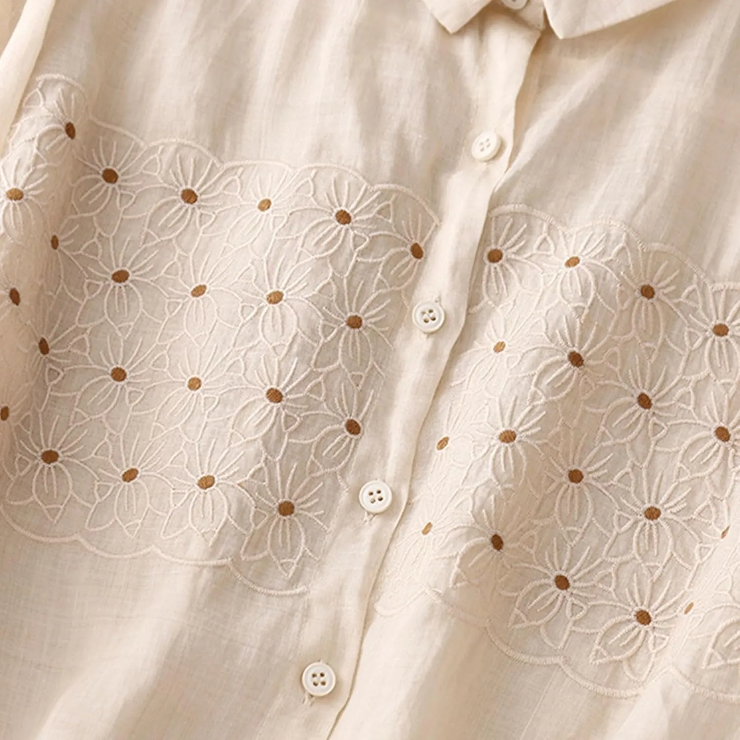 Women's Summer Shirts Polka Dot Printed Cotton Linen Sleeveless Round Neck Tops Button Loose Casual Ladies Blouse