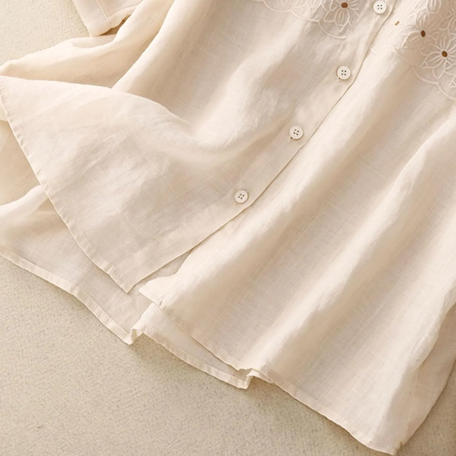 Women's Summer Shirts Polka Dot Printed Cotton Linen Sleeveless Round Neck Tops Button Loose Casual Ladies Blouse
