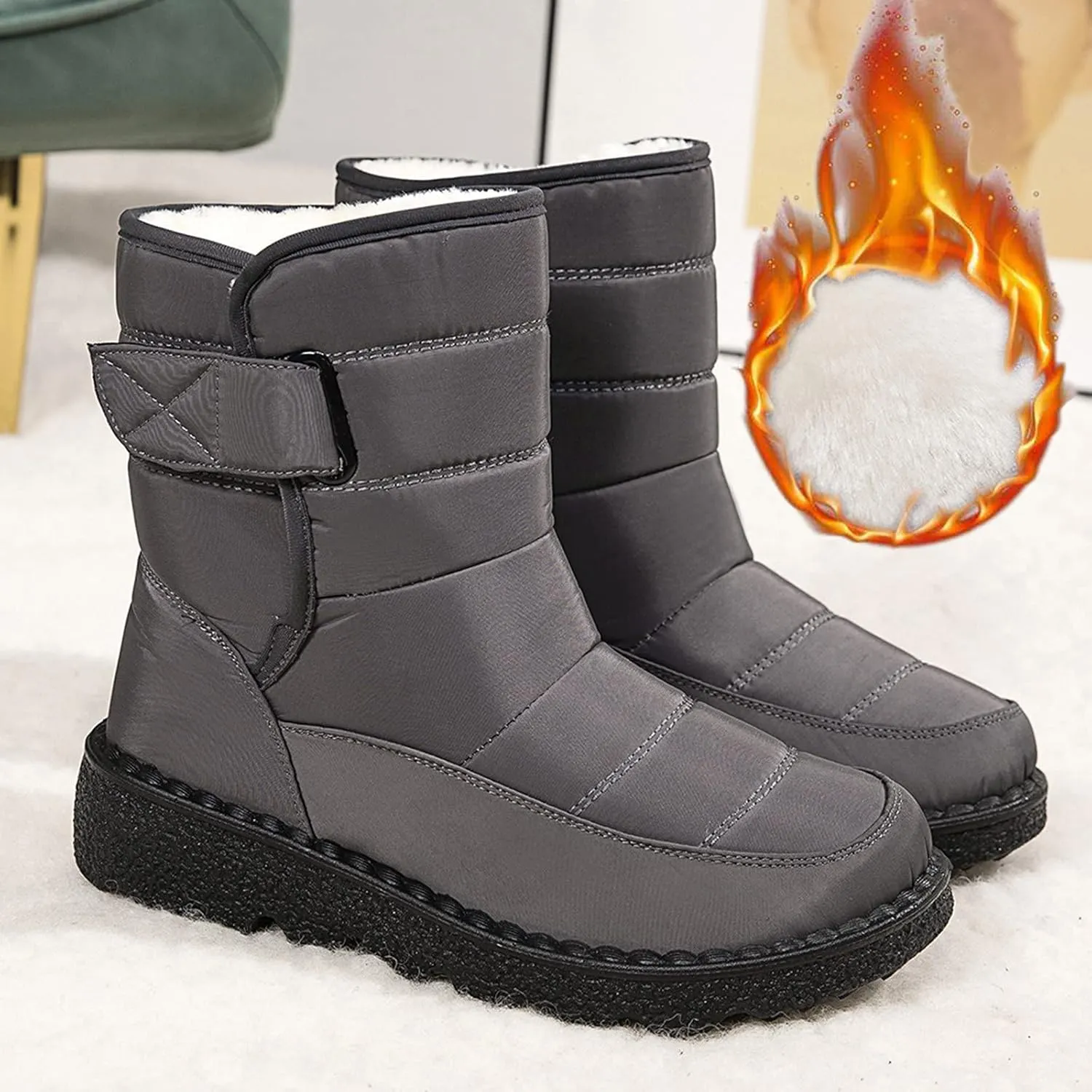 Women's Wide Width Go Snow Boots Womens Boots Winter Waterproof Tall Women's Snow Boots Size 12 Waterproof Comfortable Walking Boots Women Botas Con Casquillo Y Contra El Agua Para Mujer De Trabajo