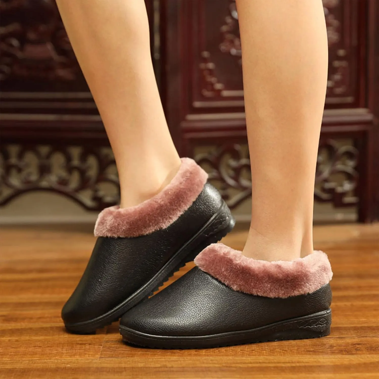 Women's Wide Width Go Snow Boots Womens Winter Boots Wide Calf Womens Wide Snow Boots Waterproof Slip on Snow Boots for Women Cute Tall Winter Boots for Women with Heel