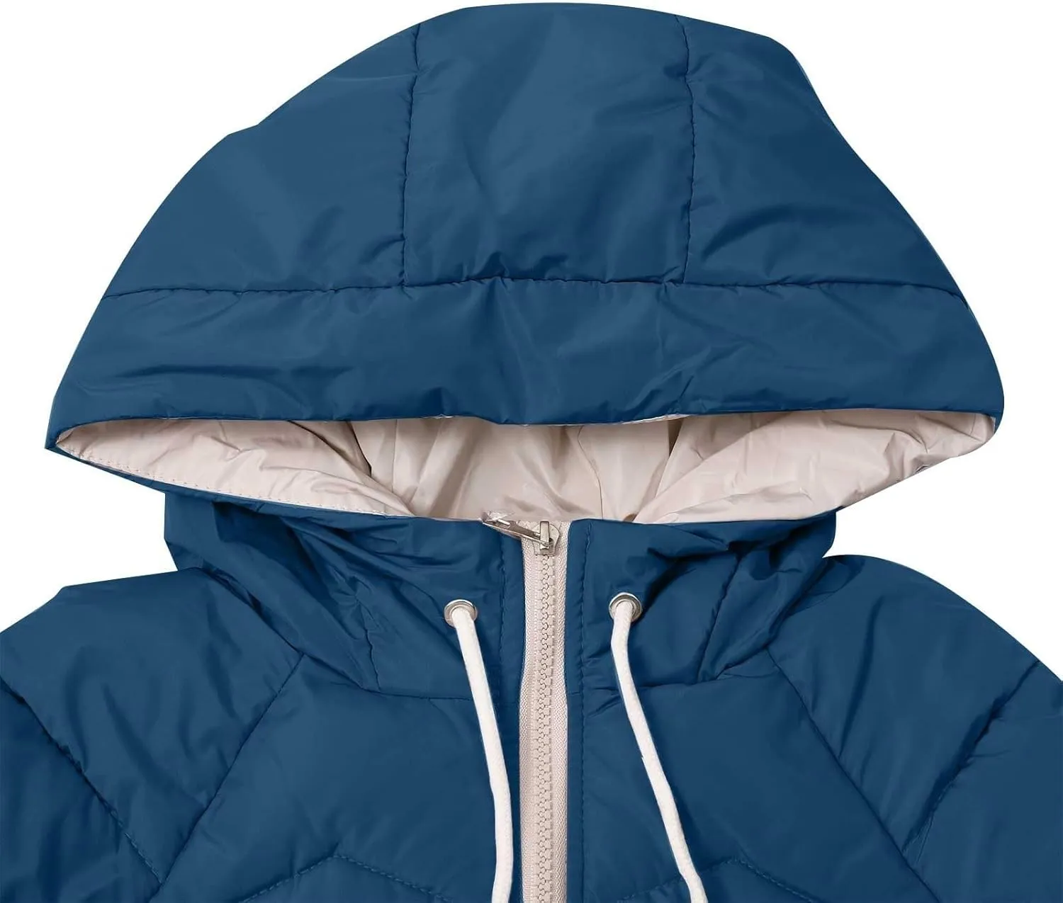 Women's Winter Puffer Coats Oversized Zipper Hooded Down Jackets Thick Warm Windproof Outdoor Knee Length Outerwear