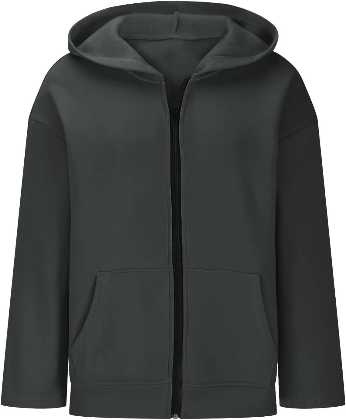 Womens Zipper Oversized Hoodies Winter Casual Sweatshirts Trendy Long Sleeve Fall Outfits with Pocket 2025 Clothes