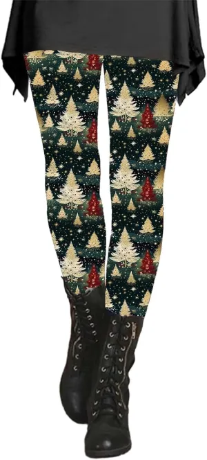 Workout Leggings for Women Fashion Soft Daily Vacation Deep Green Gray Green All Seasons Flare Leggings for Women