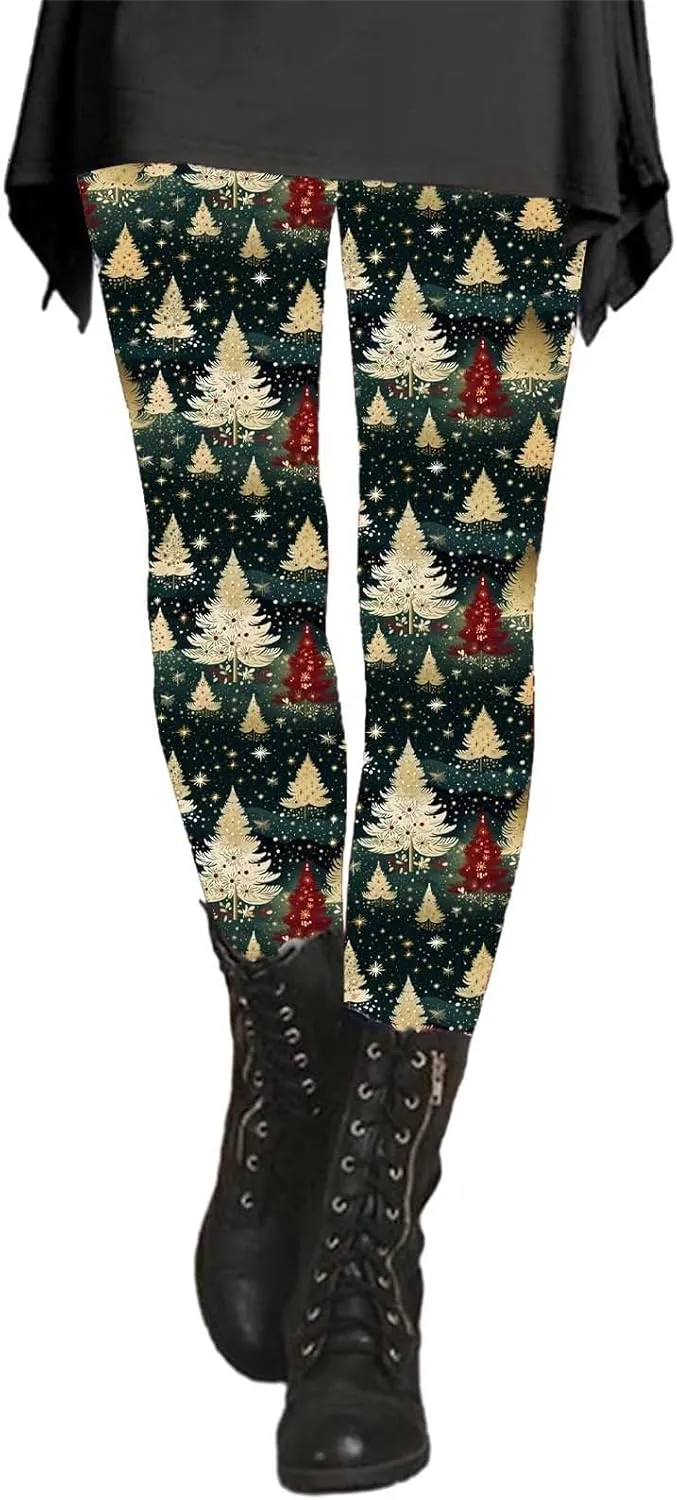 Workout Leggings for Women Fashion Soft Daily Vacation Deep Green Gray Green All Seasons Flare Leggings for Women