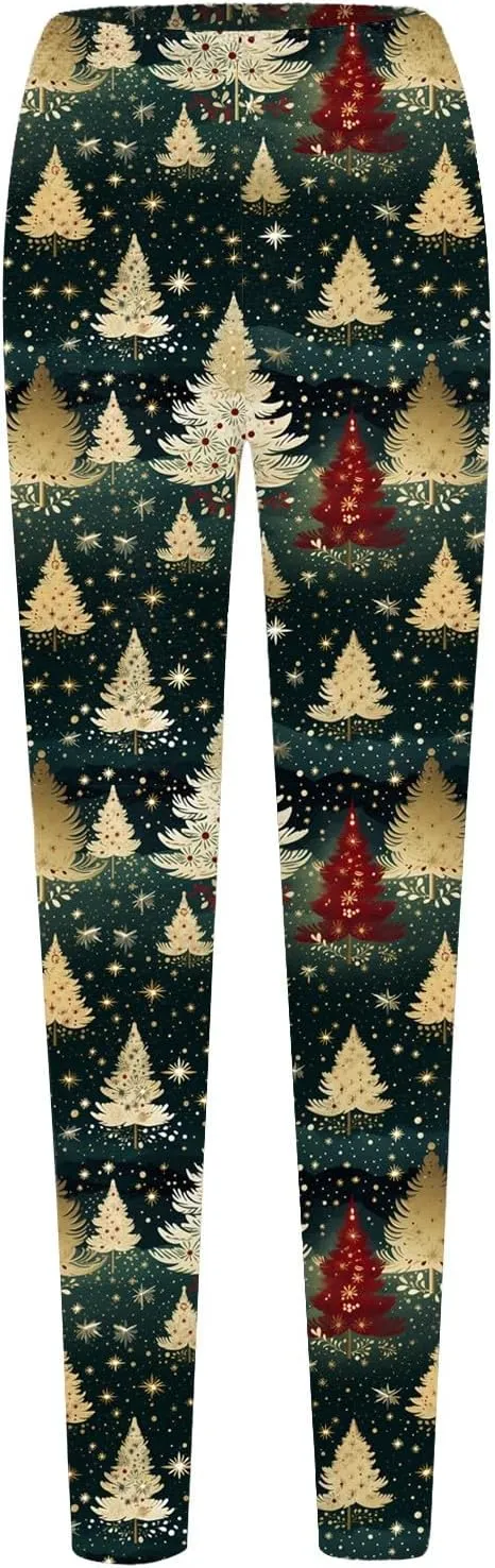 Workout Leggings for Women Fashion Soft Daily Vacation Deep Green Gray Green All Seasons Flare Leggings for Women