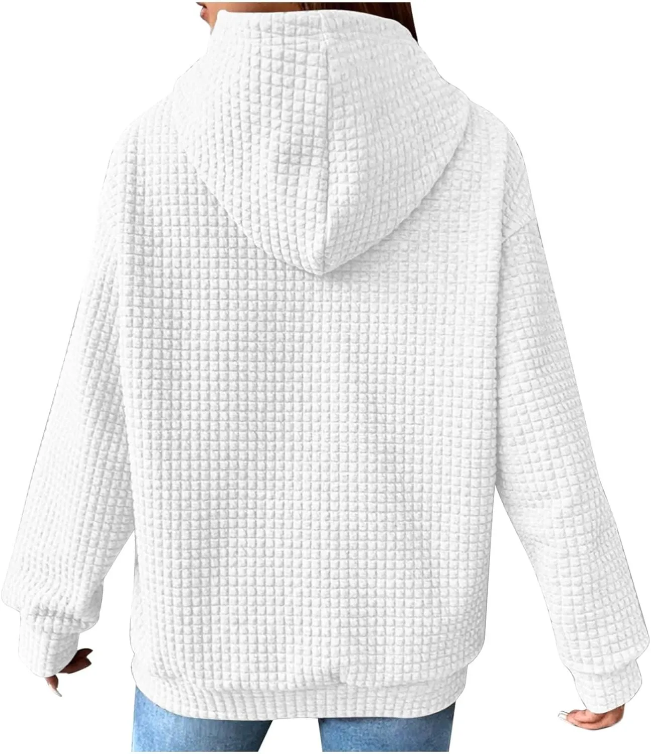 XUNRYAN Womens Waffleknit Shacket Jacket 2023 Fall Fashion Long Sleeve Casual Button Down Shirts Jackets Zip Up Hoodie Coat
