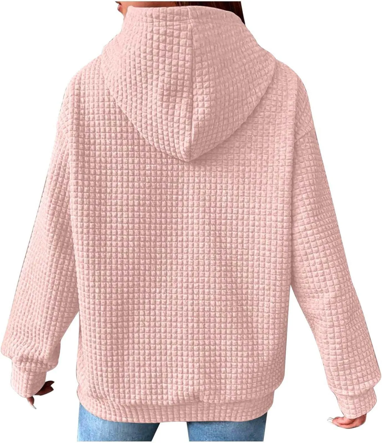 XUNRYAN Womens Waffleknit Shacket Jacket 2023 Fall Fashion Long Sleeve Casual Button Down Shirts Jackets Zip Up Hoodie Coat