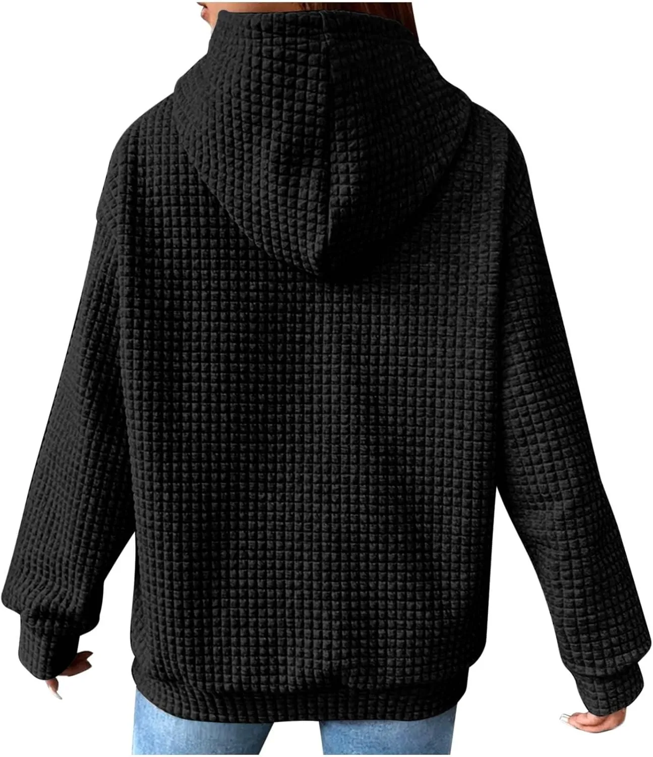 XUNRYAN Womens Waffleknit Shacket Jacket 2023 Fall Fashion Long Sleeve Casual Button Down Shirts Jackets Zip Up Hoodie Coat