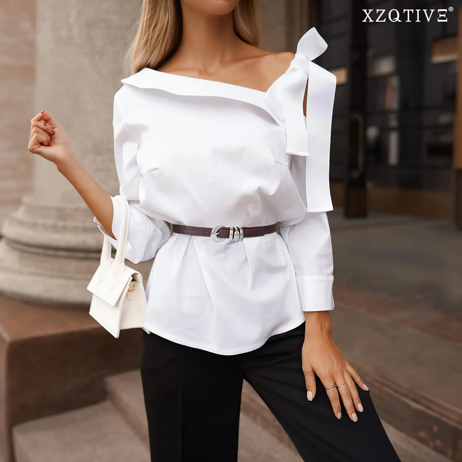 XZQTIVE 2 Pack 0.71'' Womens Skinny Leather Belts for Ladies Thin Waist Belt for Jeans Dress Pants with Fashion Gold Buckle