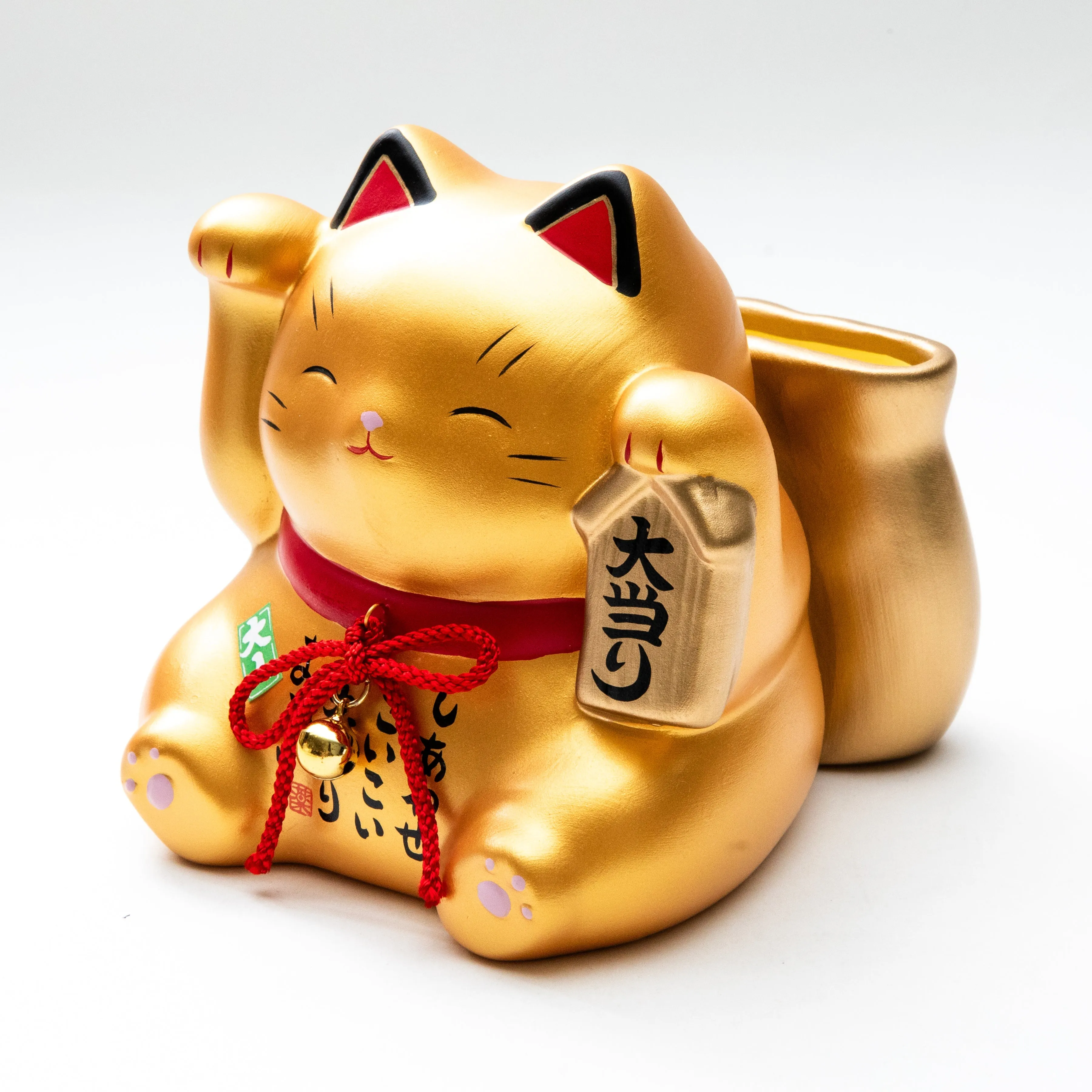 Yakushigama Shiny Jackpot Beckoning Cat Ceramic Coin Bank