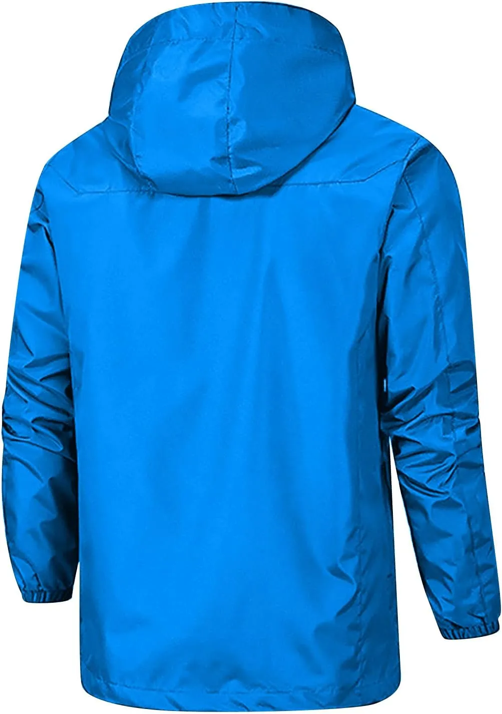 Ymosrh Men's Rain Coat Jackets Lightweight Nylon Windbreaker Wind & Water Resistant Jacket, XL-5XL