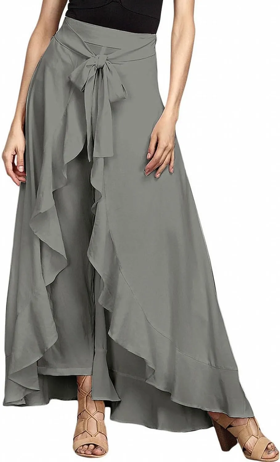 YOLAI Dance Pants for Women Baggy Women's Print Stretch Bell Bottom Flare Palazzo Pants Trousers