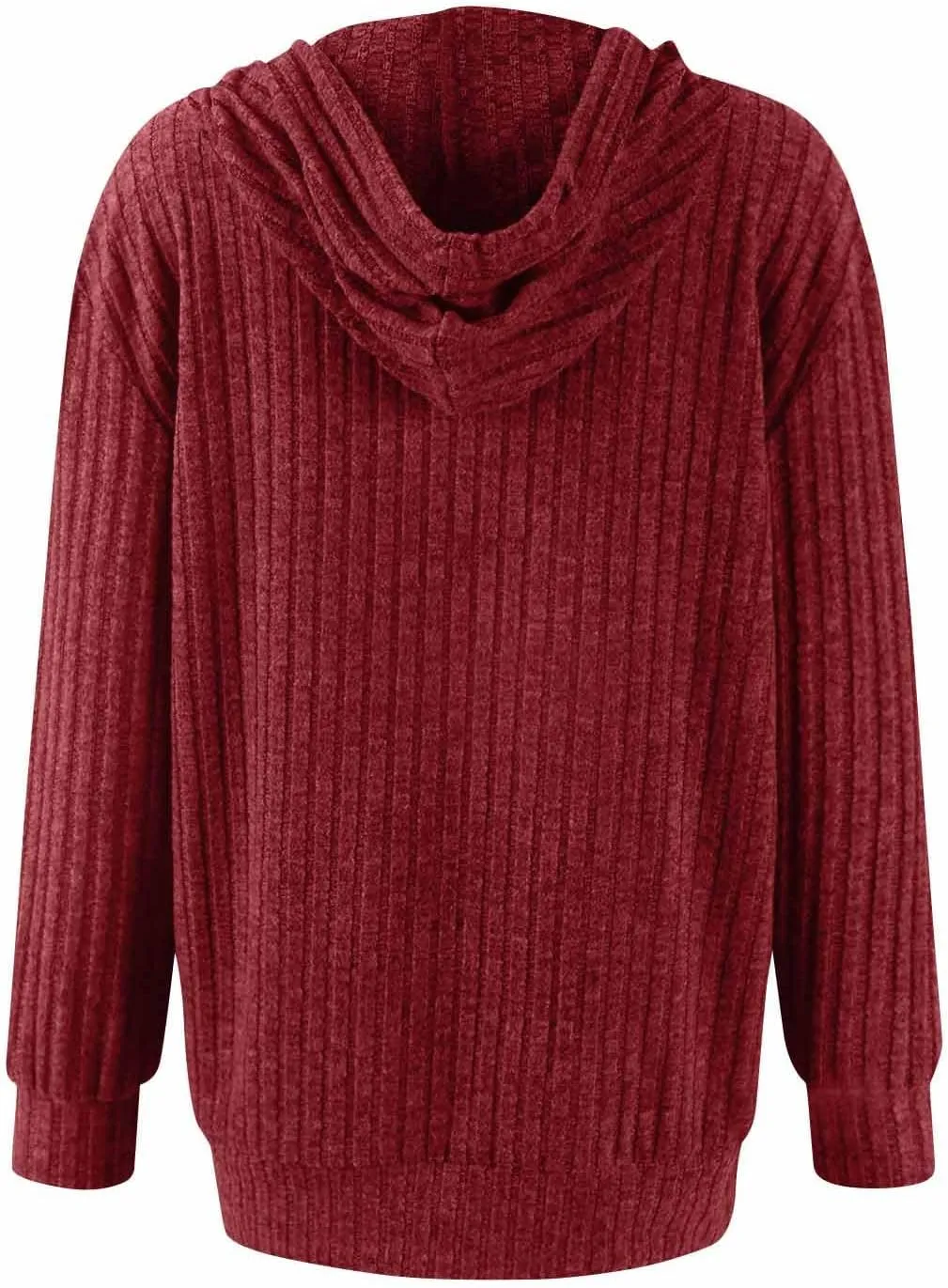 Zip Up Hoodie Women Lightweight Ribbed Knit Sweater Hoodie Cozy Long Sleeve Sweater Tops Fall Sweater with Pocket