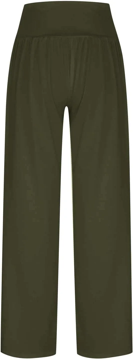 ZWRXW Wide Leg Yoga Pants for Women High Waisted Comfy Casual Loose Sweatpants Athletic Lounge Pants Trousers with Pockets