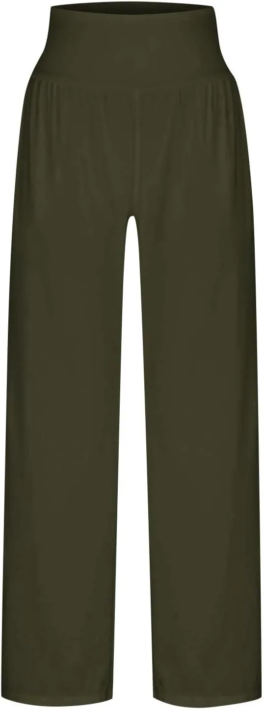 ZWRXW Wide Leg Yoga Pants for Women High Waisted Comfy Casual Loose Sweatpants Athletic Lounge Pants Trousers with Pockets