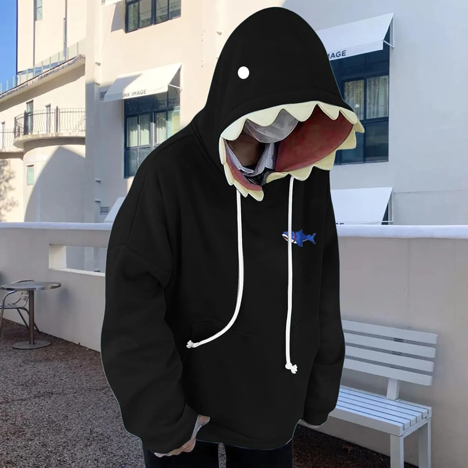 ZWRXW Women's Shark Hoodies Causal Long Sleeve Hooded Sweatshirts Trendy Fall Cute Pullover Outfits Tops with Kangaroo Pocket